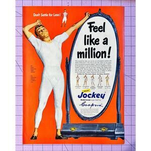 1950 Jockey Underwear Life Magazine Advertisement Feel like a million!